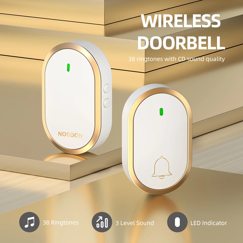 Smart Digital Wireless Doorbell Waterproof 300M Long Range EU UK US Plug Battery Ring Chime Door Bell