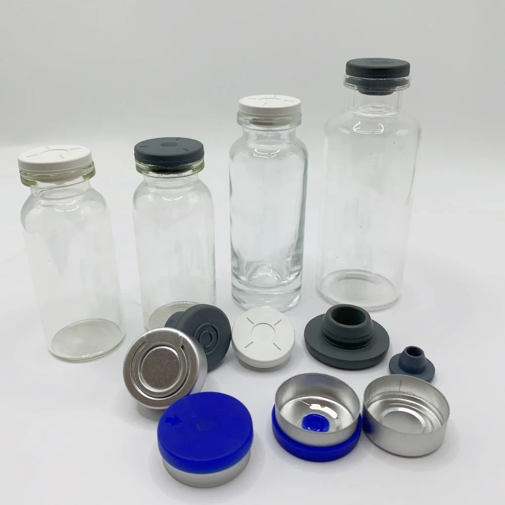 GlassTubular Bottle  Injection Vial With Rubber Stopper