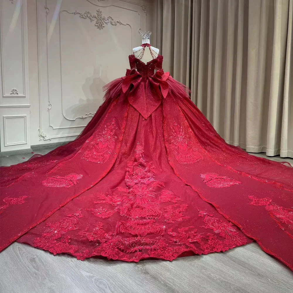 long dark red lace dress Red A line Tulle Lace Long Prom Dress, Tulle Lace Evening Dress US 6 / Custom Color