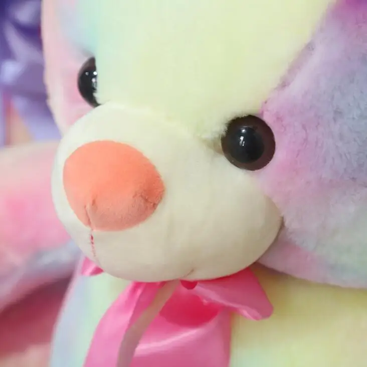 Factory Direct Colorful LED rainbow Teddy Bear with Light Cute Plush Toy Luminous Bear Doll Doll Large Teddy Toy Wholesale