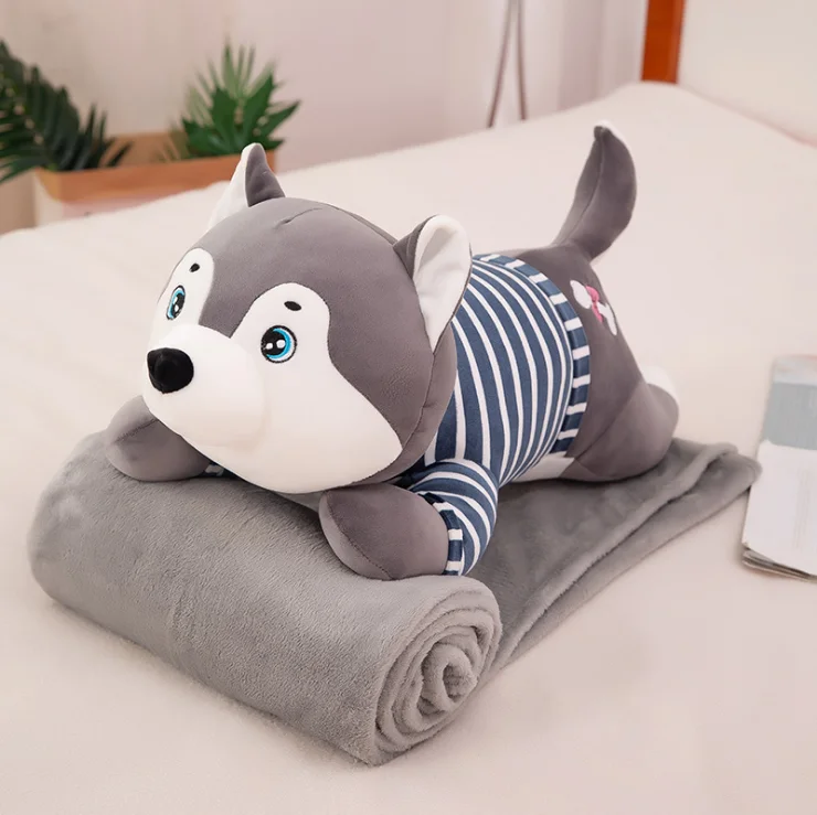 Soft Colorful Stuffed Monkey 2 in 1 Pillow with Blanket Inside Kawaii Plush Toys for Children