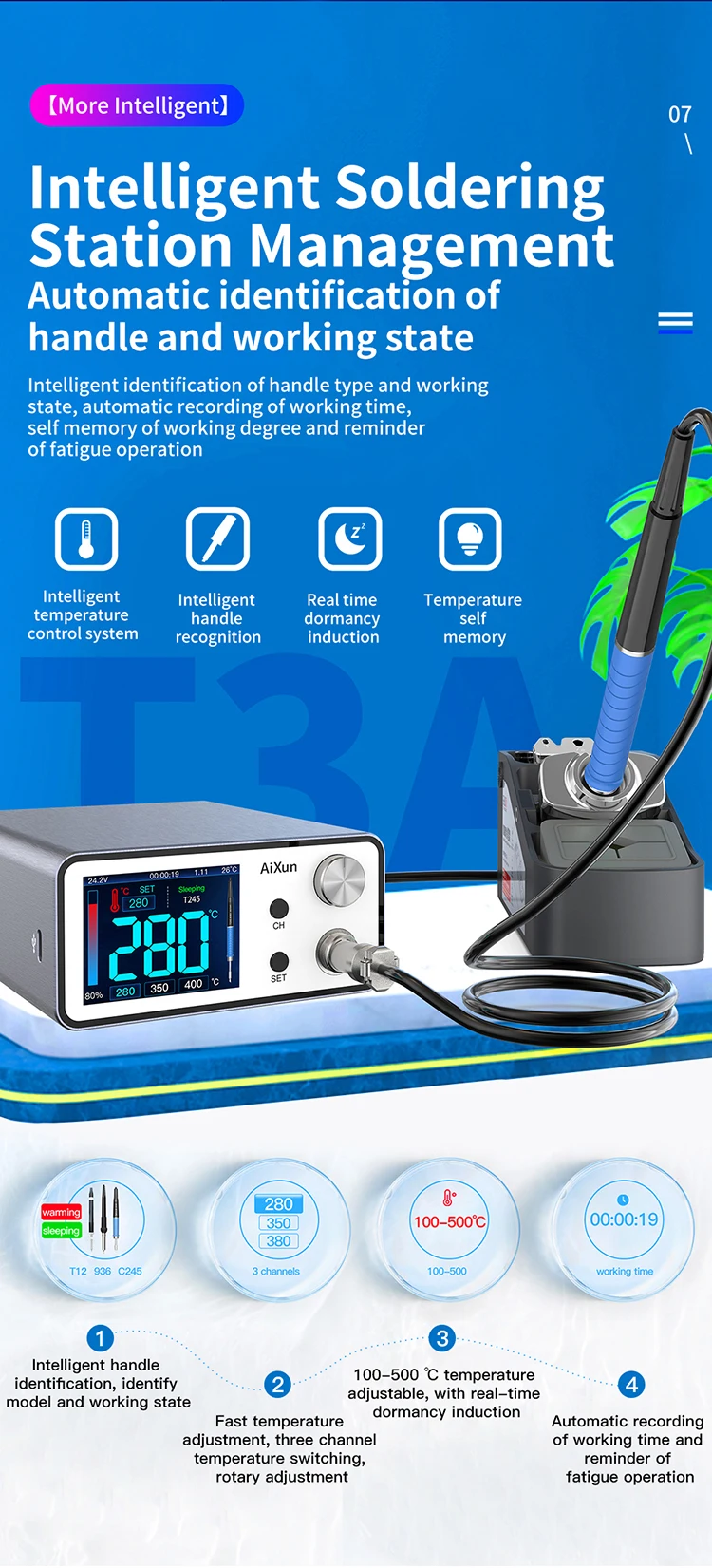 Aixun T3a T3as T3b Digital Soldering Station Machine With T12 T115 T210 ...