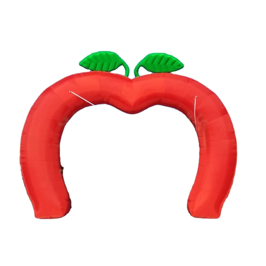 Red Inflatable Apple Archway, Outdoor Promotion Gantry for Fruit Advertising & Event Decoration Includes Air Blower