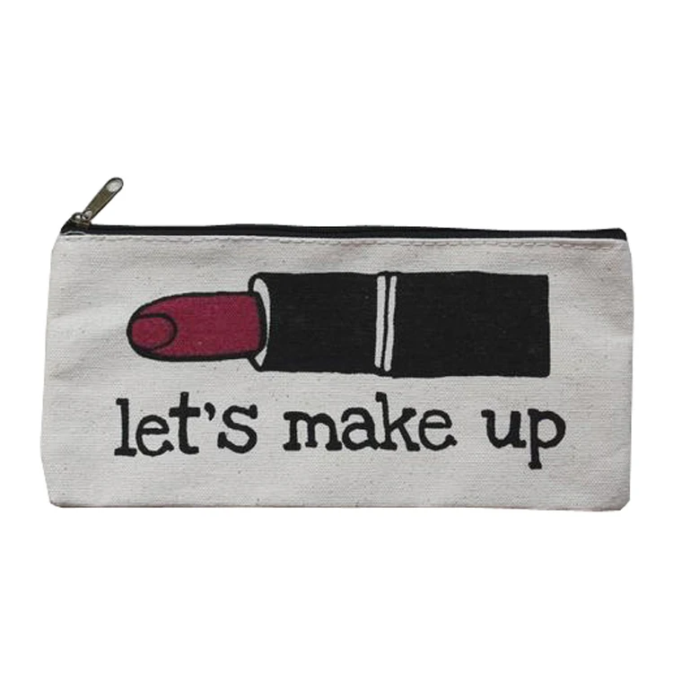 Wholesale Zipper Makeup Bag Ecofriendly Cotton Canvas Accessory Pouch