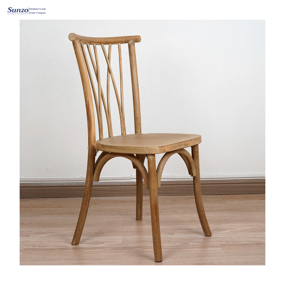 Stackable Wooden Cross X Back Aintage Dining Room Chair