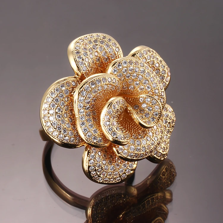 Amazon.com: Gold Rings For Women Adjustable Size 24k Gold Plated Dubai  Indian Jewelry Wedding Large Chunky Flower Statement Rings for Women (R-07)  : Clothing, Shoes & Jewelry