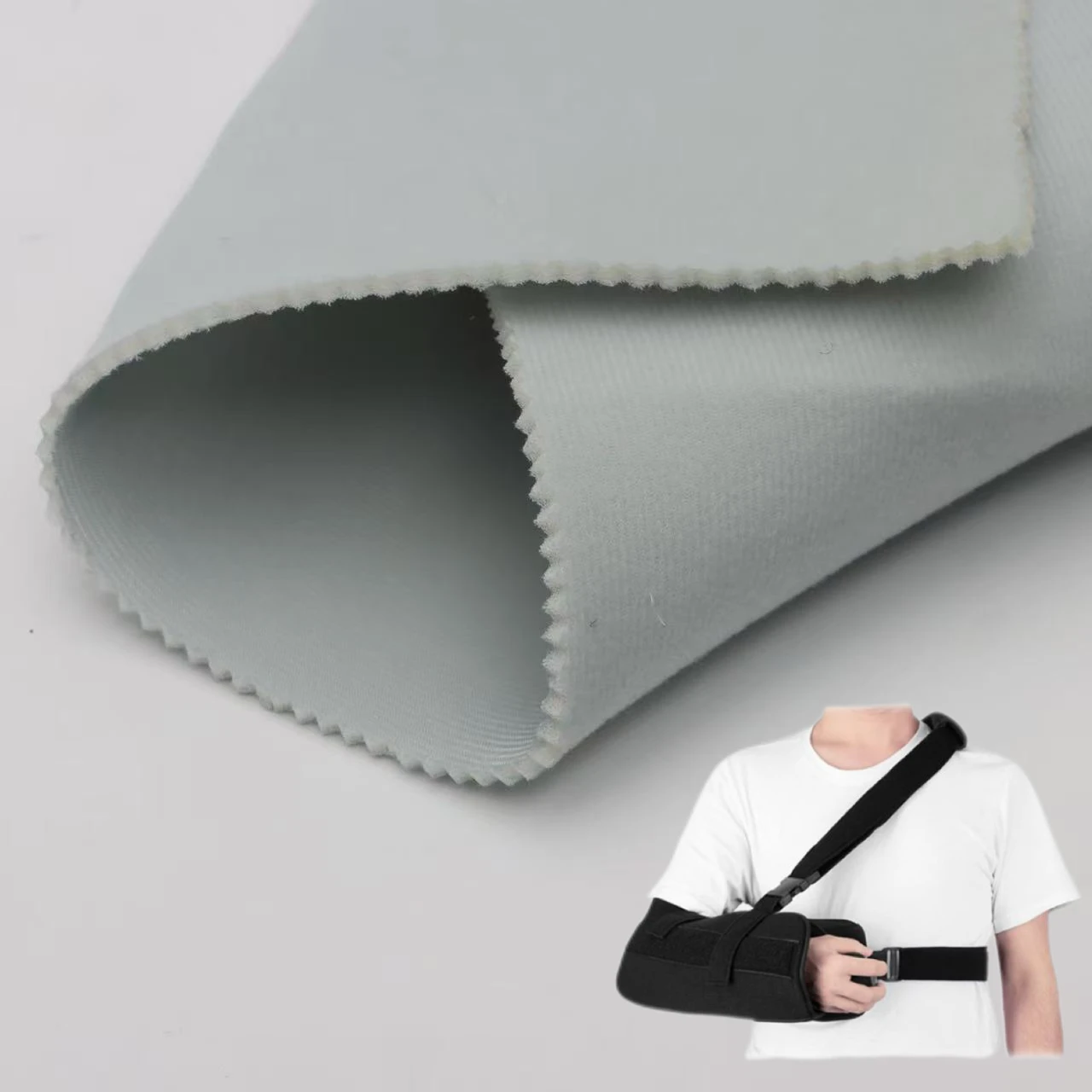 Wysokiej jakości gorąco sprzedawany materiał poliestrowy z watą poliuretanową nadający się do ortez sportowych/materiału medycznego ortopedycznego wspomagającego