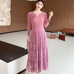 Waistband Netted Comfortable and Breathable Large-size Pleated Dress Manufacturer - Available for Wholesale at Current Price