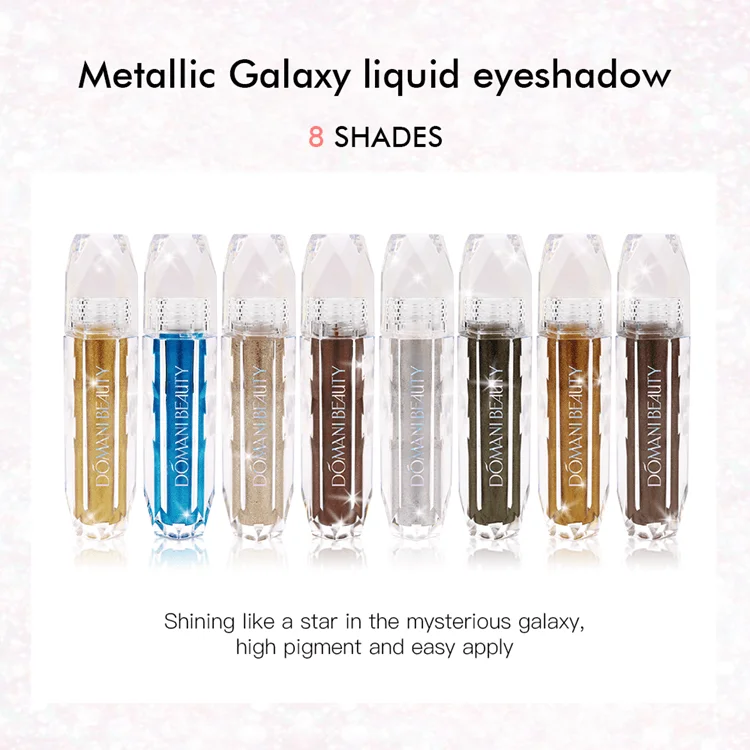 
 Водостойкая блестящая Кисть для макияжа Domani Beauty, оптом, под заказ, блестящая Кисть для макияжа, частная этикетка, одиночные жидкие тени для век, тени для век  