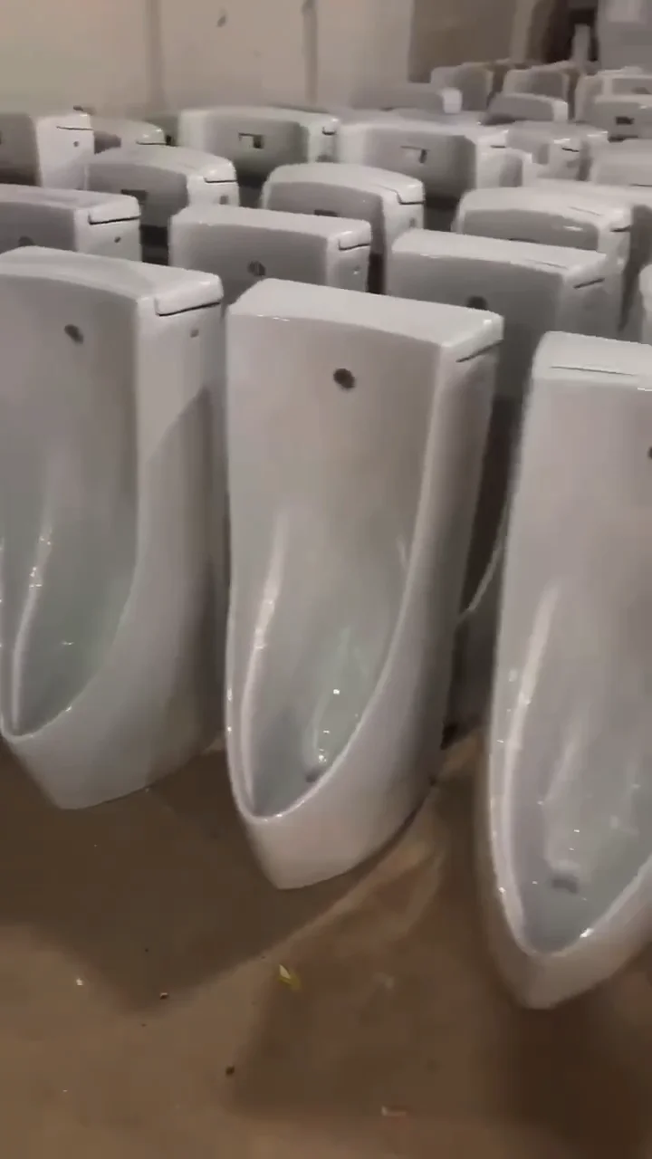 Ceramic Sanitary Ware Wall Mounted Wc White Gold Urinal Toilet Auto ...