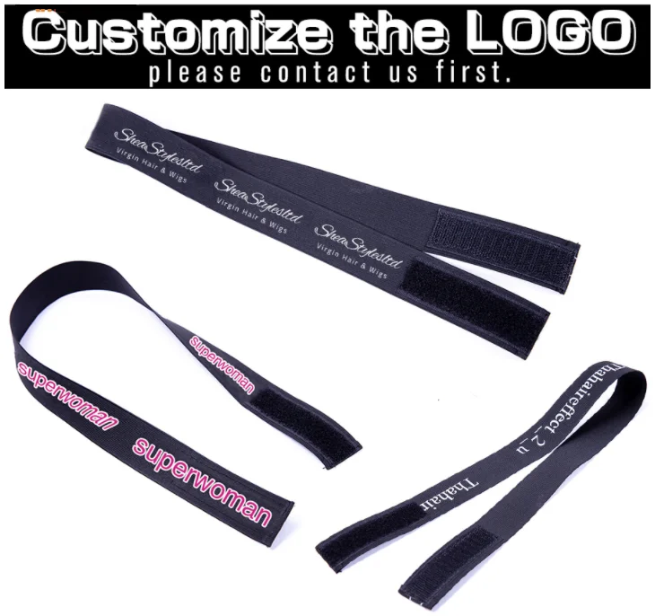 Melt Band Customized Own Logo Name Adjustable Edge Elastic Band for Wigs  Lace Melting Band Black 2.5 3 3.5Cm Hair Accossories