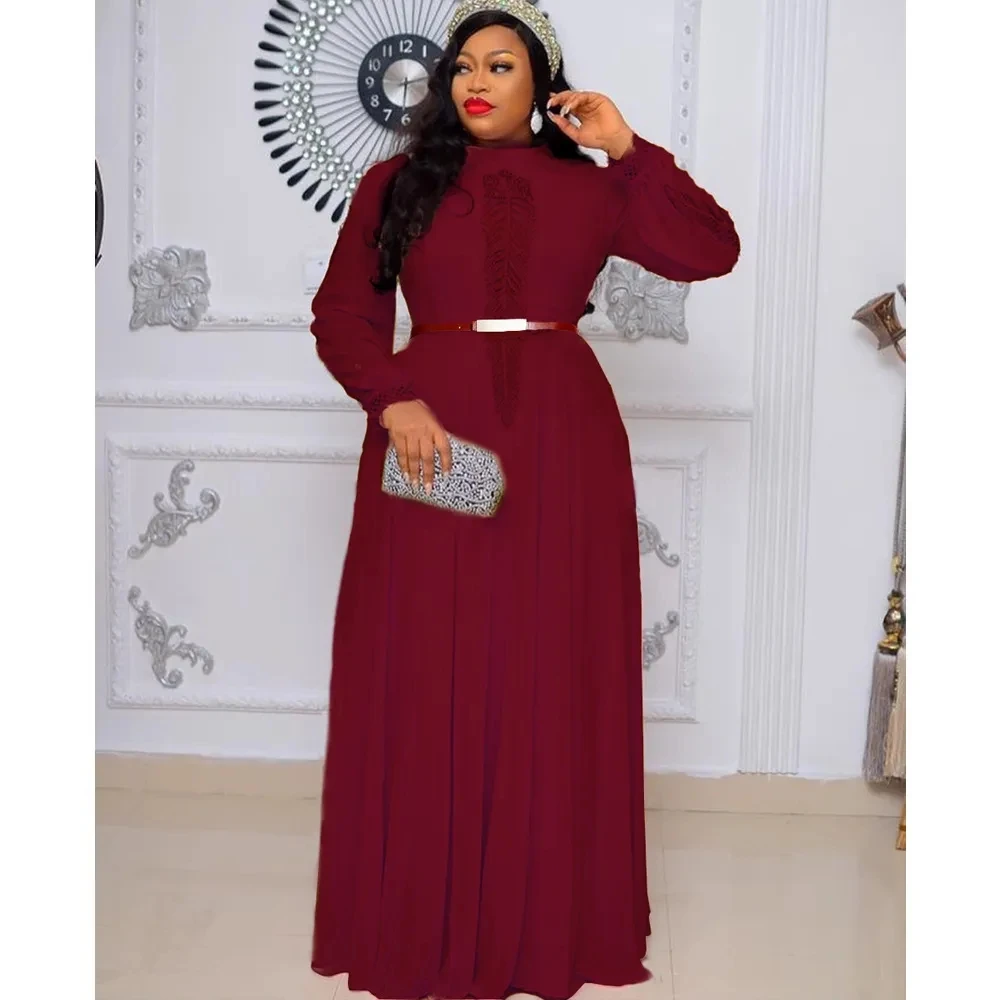 Dinner Dresses for Women 2023 Spring Dashiki African Chiffon Party Long Dress Elegant Kaftan Ankara Maxi Robe Muslim Clothes