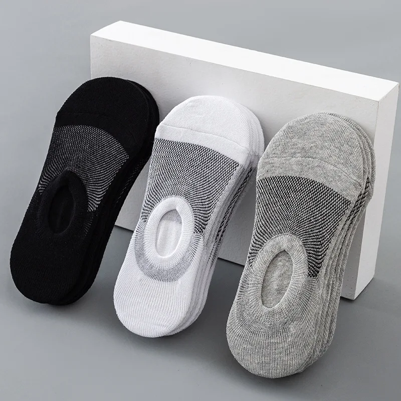 Xiangyi Spring Summer Breathable Mesh Low Cut No Show Invisible Socks Solid Fashion High Elastic Y Heel Men Socks Logo Custom