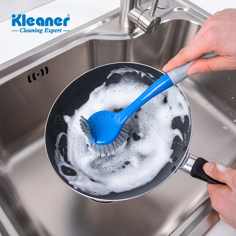 Kleane TPR Handle Cleaning Brush With  Dish Pot for Household