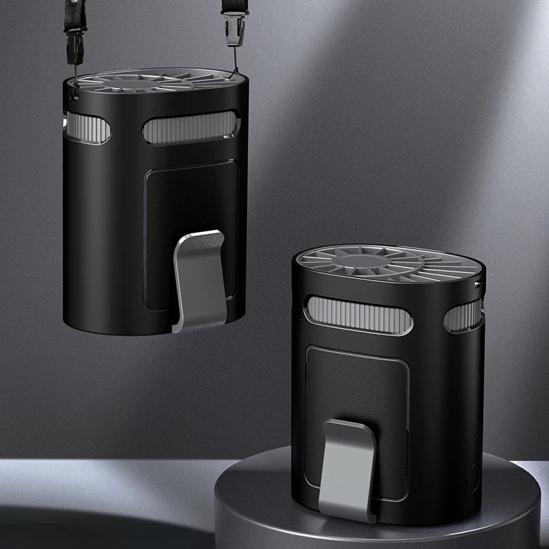 2025 Portable 3000mAh Waist Fan Turbo Strong Wind Outdoor Neck Fan Light Weight Waist Clip Fan Long Working Time