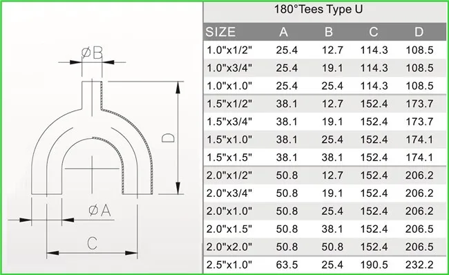 Stainless Steel Sanitary Butt Weld Fittings Eccentric Elbow Tee Pipe Fitting 1/2"-6"
