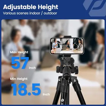 Fotopro 60" Travel Tripod Tilt Head Quick Release Plate Phone Dslr Camera Max Load up 5.5lbs Lightweight Video Tripod detail image