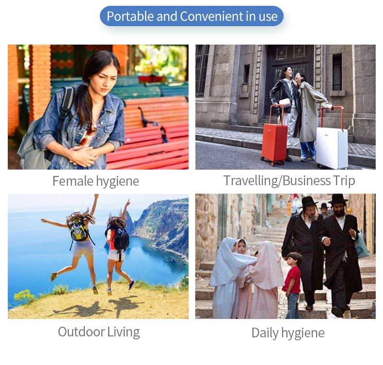 Newest Foldable Nozzle Portable Bidet Sprayer with 1600mAh Rechargeable Battery Handheld Travel Toilet Personal Hygiene Device manufacture