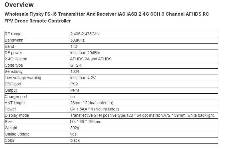 Flysky I6 Remote Control FS-i6 Transmitter and Receiver IA6 IA6B 2.4G 6CH 6 Channel AFHDS RC FPV Drone Remote Controller Hd299c9db2598437289fa9f6a35709f93A