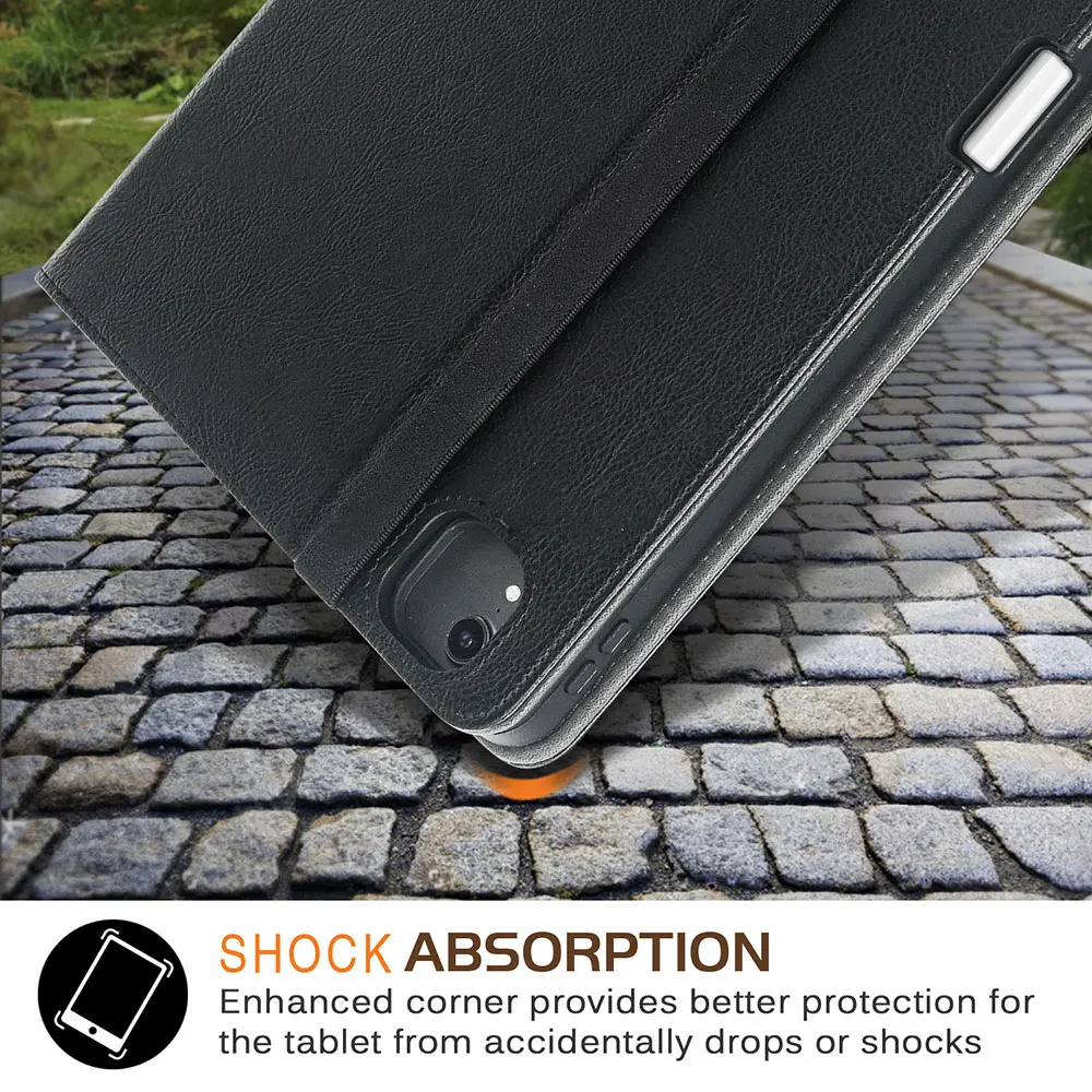 product laudtec pu leather book style tablet case 3 angle anti slip fold stand cover business travel for ipad air 11 2024 pro11 pbk319-7