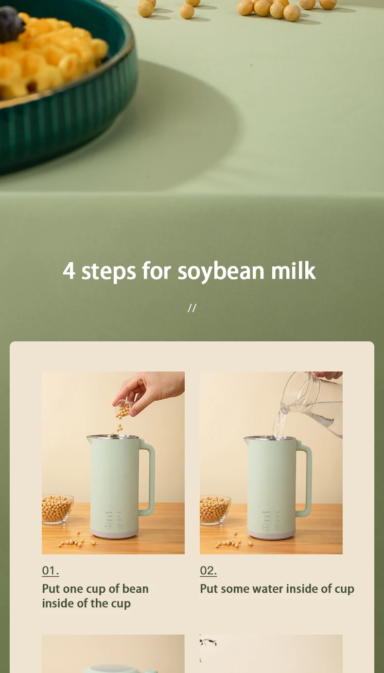 Automatic Soy Milk Maker Portable Mini Soy Bean Milk Maker Stainless