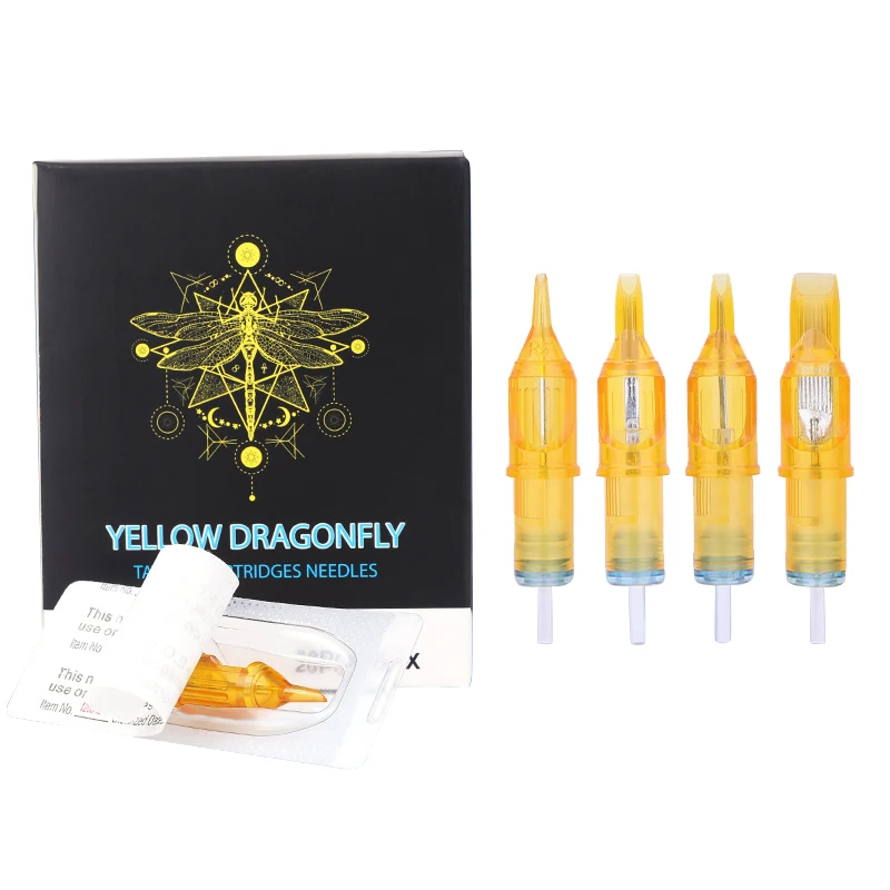 イエロードラゴンフライタトゥーカートリッジニードル 1rl 滅菌済み 20