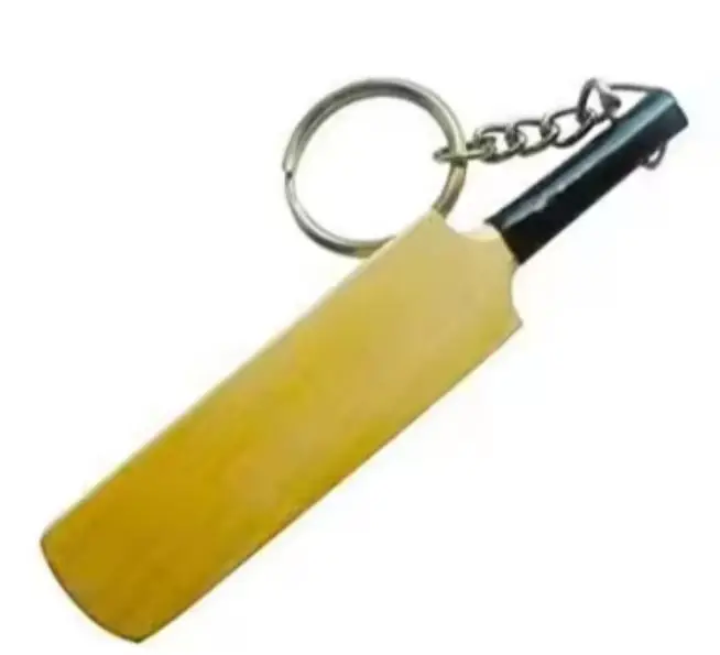 Custom Logo Design Cricket Bat Keychain Leather Keyring with Ball OEM Supported Keychain for Promotional Gifts From India