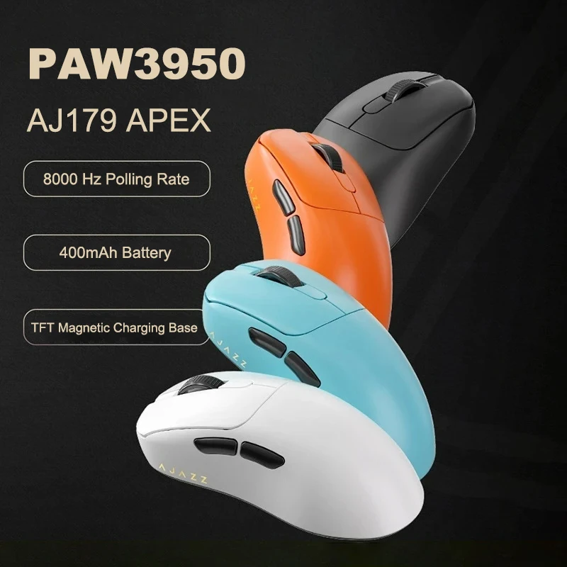 Mouse Gamer Sem Fio Ajazz AJ179 APEX, Recarga Magnética e RGB