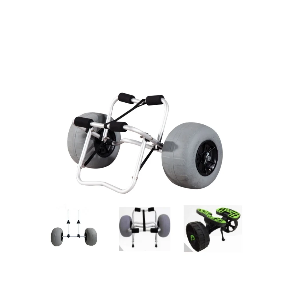 Lightweight Foldable Hand Kayak Trolley with Pneumatic Wheels for Canoe and Kayak Transportation