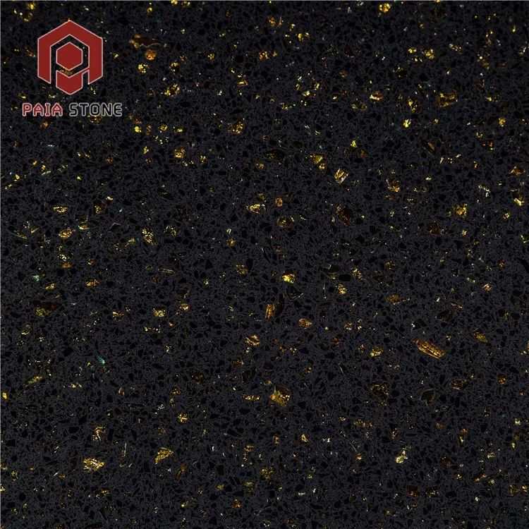 product starlight sparkle dark black quartz tile countertop-3