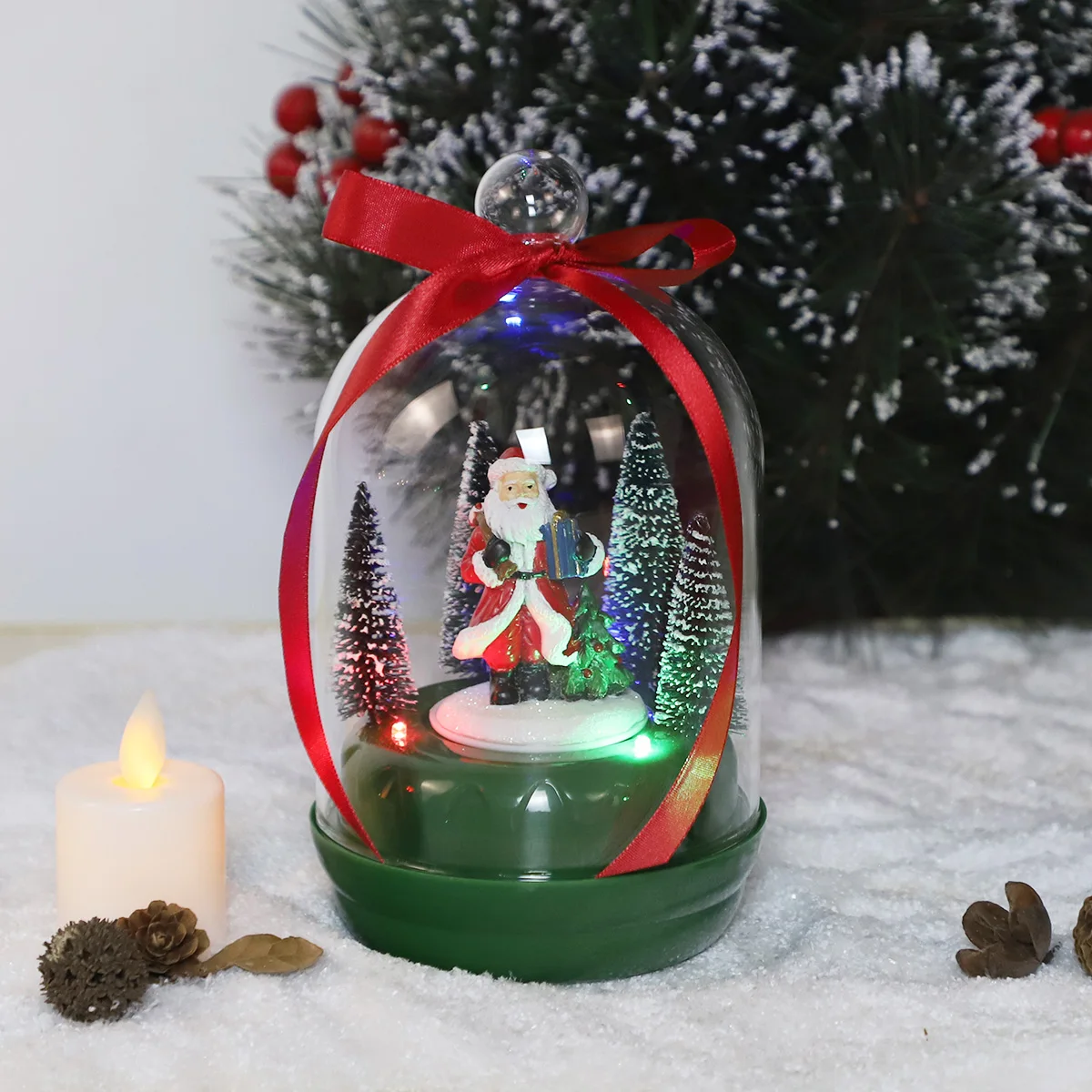 high quality inflatable christmas led lights decoration ball supplies glass musical snow globe