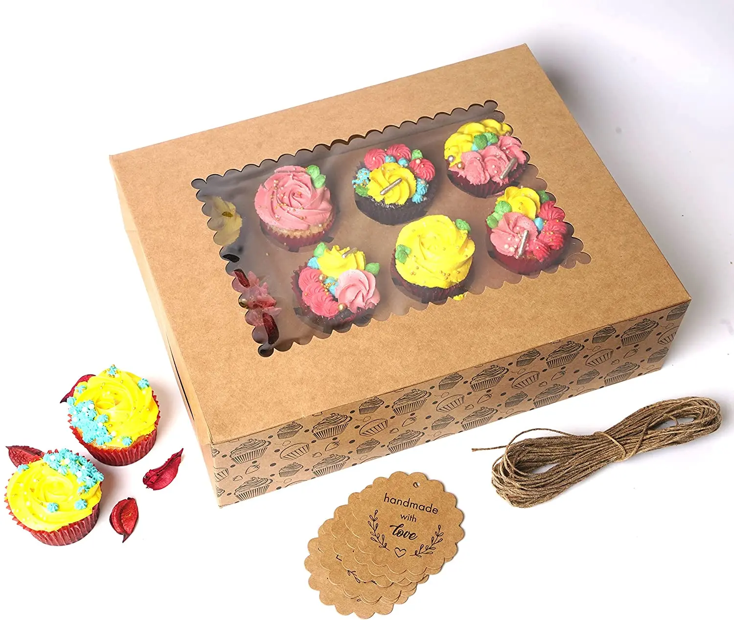 kraft paper cake box with insert