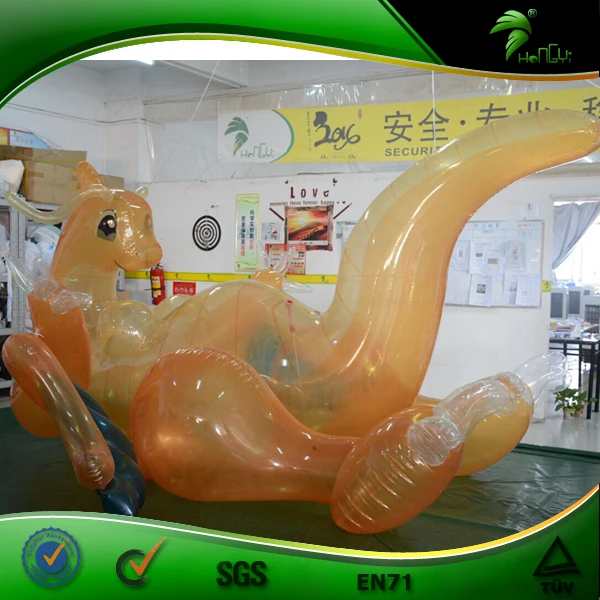 Hongyi COOL Translucent Orange Color Inflatable Dragon with Sph