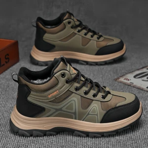 Good Quality Trending and High-Top Light Weight Wear-resistant Walking Hiking Boots Lace-up Mens Sneaker Hunting