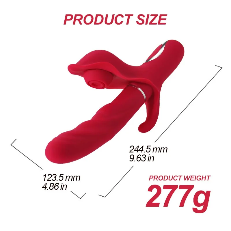 3-in-1 Thrusting Dildo With G-Spot Rabbit Vibrator Clitoral Stimulator Prostate Massager 10 Sucking 10 Vibration Modes Anal Toys_voghion.com