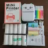 Papel azul + 13 juegos + bolígrafo de colores + pegatinas