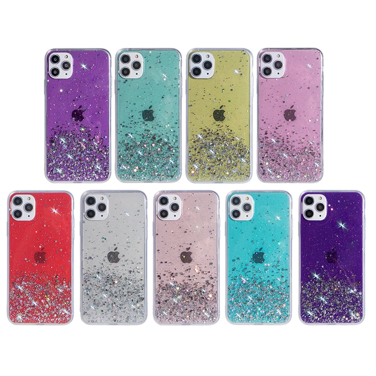 Girl Style Acrylic Hard Shockproof Cell Phone Case Cover For Iphone 11 Pro Max With Silver Gold Foil Buy High Quality Epoxy Gold Foil Bling Glitter Painted Mobile Phone Shell For
