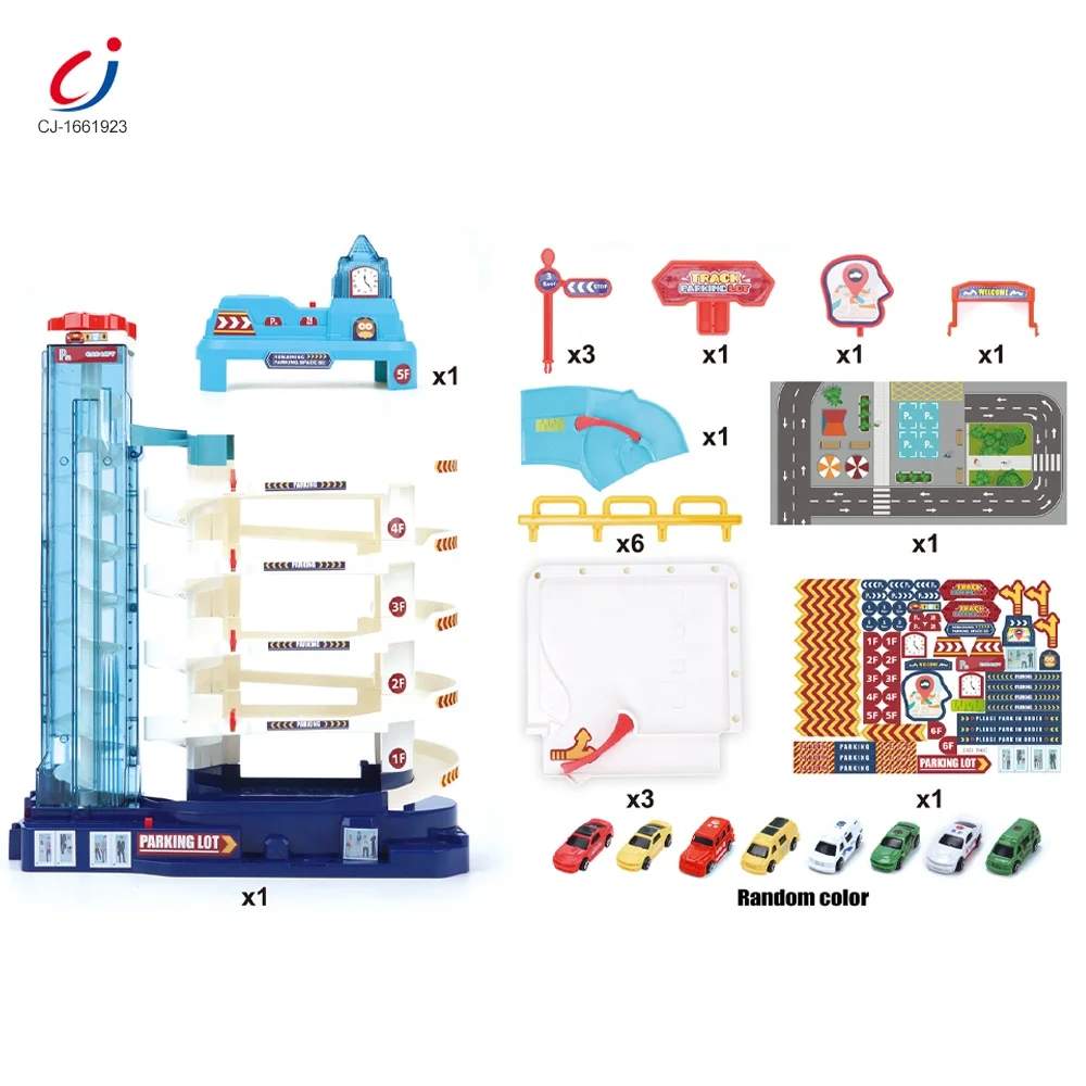 Chengji Multilayer Slot Toy Garage Parking Lot Toy Play Set Kids Parking Garage City Parking Lot Building Toy with Car Lift
