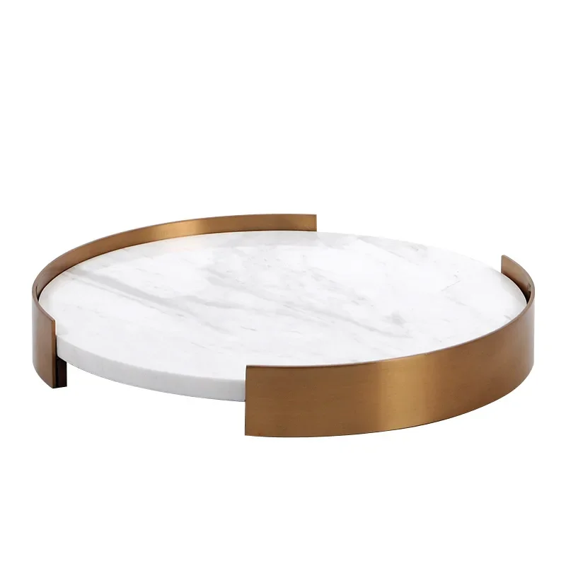 product gold marble home decoration round stone tray tray for serving marble-4