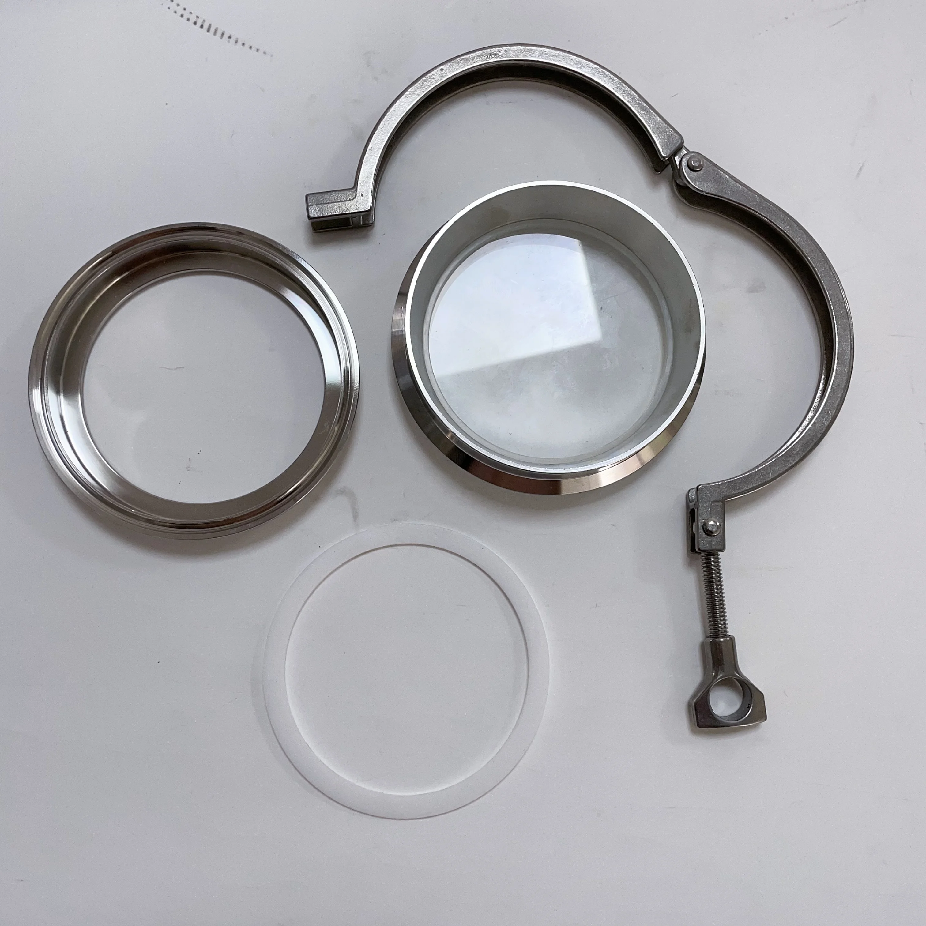 Stainless steel 304/316L tri clamp union Joint clamp set Large diameter quick welding end chuck tri clamp sight glass