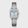 montre bleu clair avec boîtier argenté