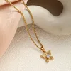 colorful Butterfly Necklace - Gold