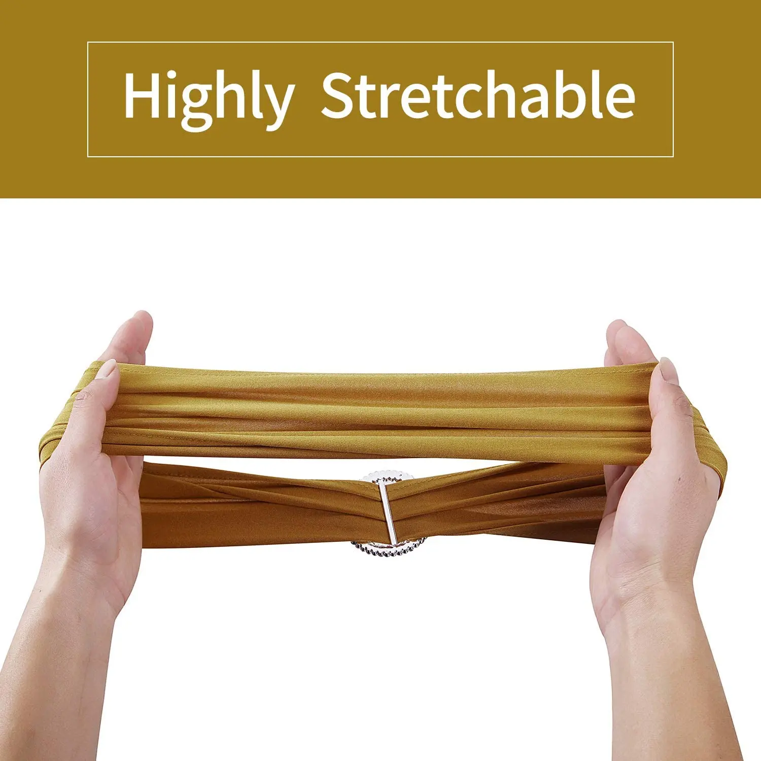 Stretch Spandex Chair Sash Bows Wedding Gold Black Sashes Pink for Party Chairs