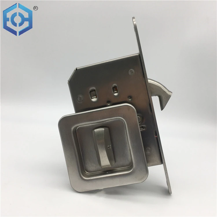 Square Stainless Steel 304 BK Function Patio Sliding Door Concealed Handle Lock Without Key