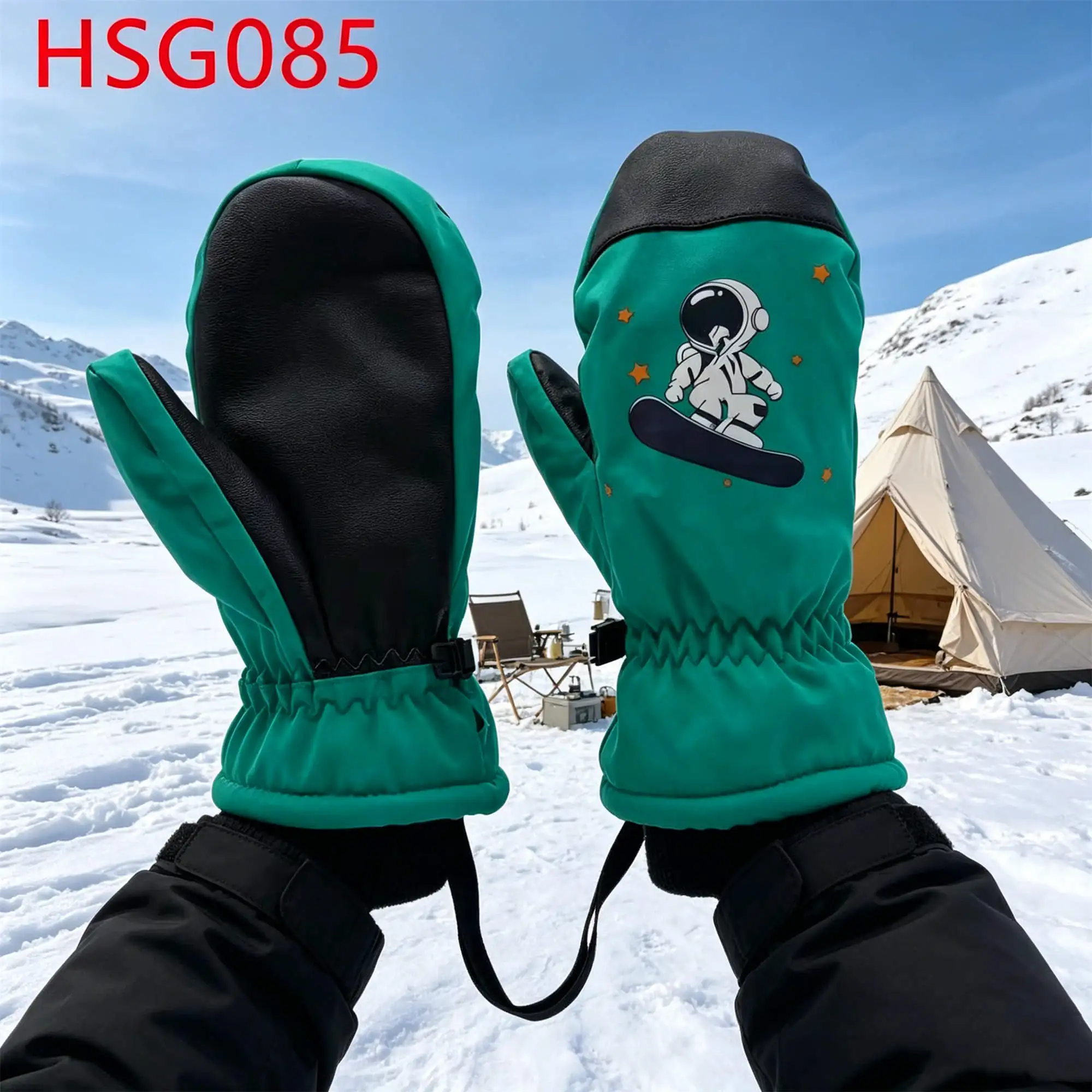 ZYF,multi Colors Available Super Keep Warm Kid Ski Gloves Figure Skating Flexible Grip Design Child Winter Mittens HSG085