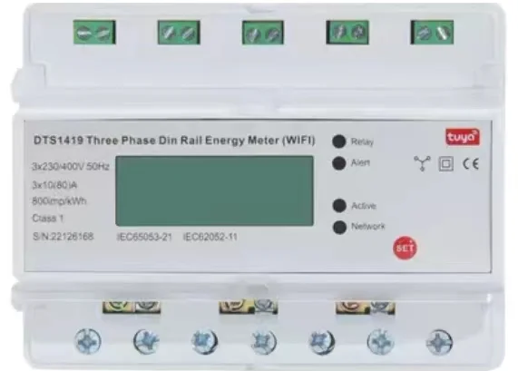 Tuya 3 Phase Din Rail WIFI Smart Energy Meter Timer Power Consumption ...