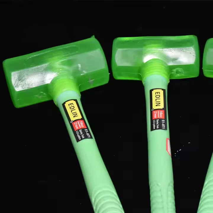 Хит продаж ударопрочный резиновый молоток с пластиковой ручкой высококачественный зеленый квадратный