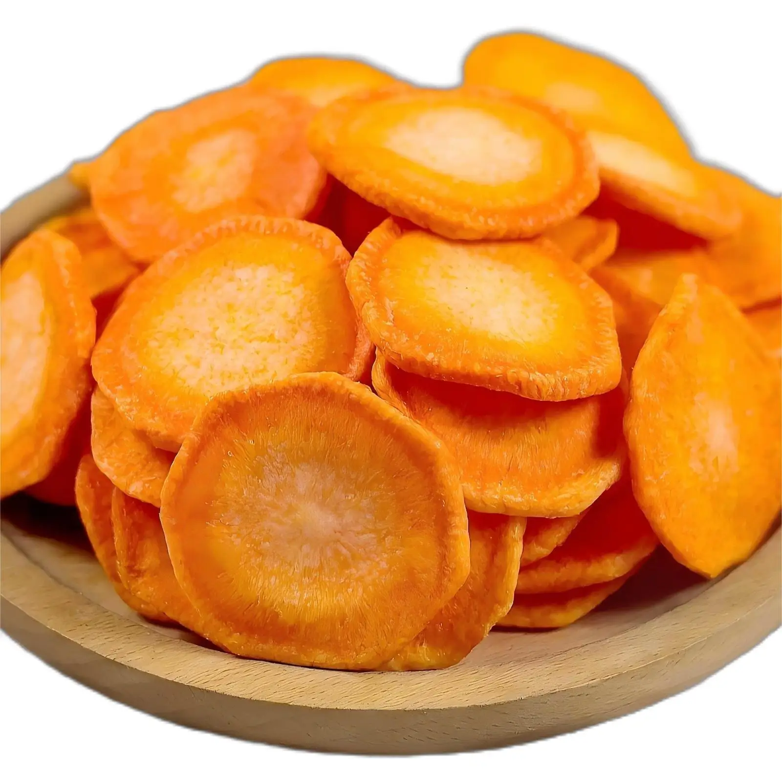 Healthy Snack: Crispy Vacuum Fried Carrot Chips, Fruit Snacks, and Vegetables