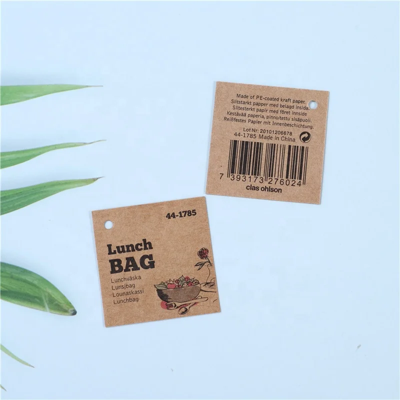 Custom Hang Tag for Bags Custom Logo Tag Kraft Paper Luxury Retro Hang Tags Template Mock up