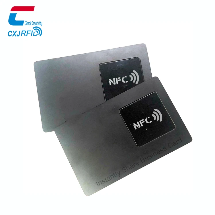 CreditサイズNFCブラックメタルカードスマートタッチNFC名刺
